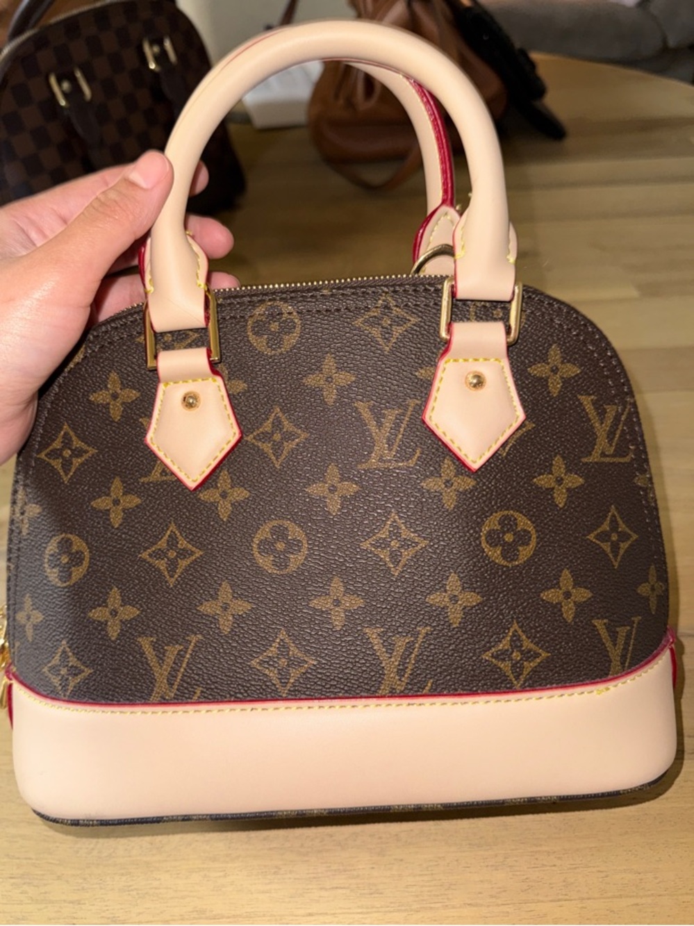 Monogram Alma BB with Red Trim